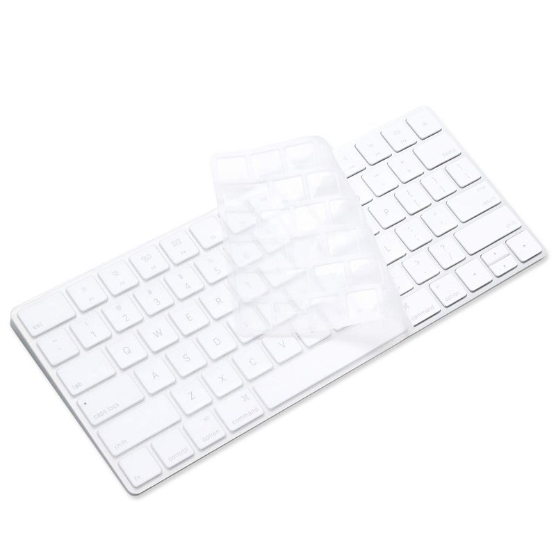 ProElife Ultra Thin Silicone Keyboard Protector Cover Skin for Apple Magic Keyboard & Magic Keyboard 2 (U.S Version, Model: MLA22L/A-A1644, Without Numeric Keypad) (Transparent) - Image 1